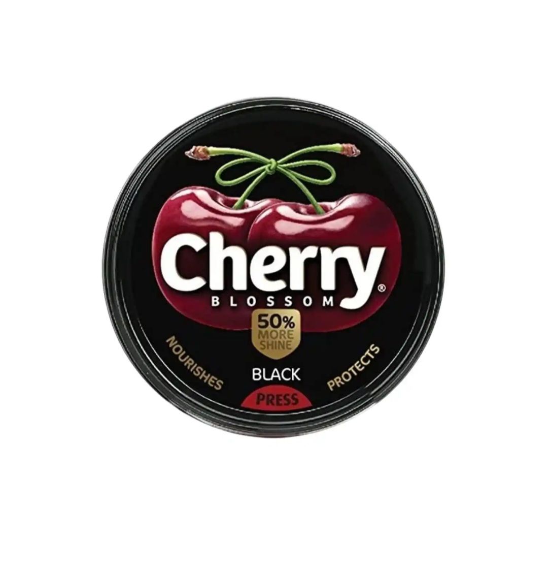 Cherry Blossom Black Wax Shoe Polish 40g