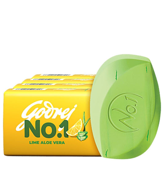 Godrej No.1 Lime Aloe Vera Bathing Soap 150g x 4 Unit