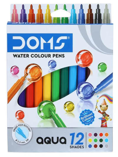 Doms Aqua Water Colour Pen 12 Shade